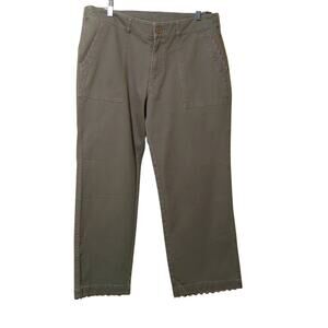 Sundance Scalloped Loden Green High Rise Cropped Jeans Women's Size 12P NWOT